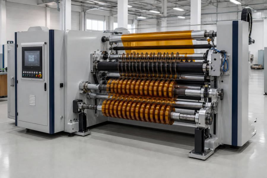 Gold finger tape slitting machine