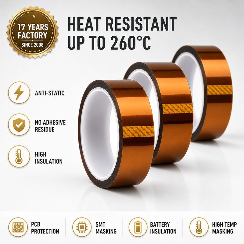 0.05mm polyimide heat transfer tape, 260°C heat resistant, no residue