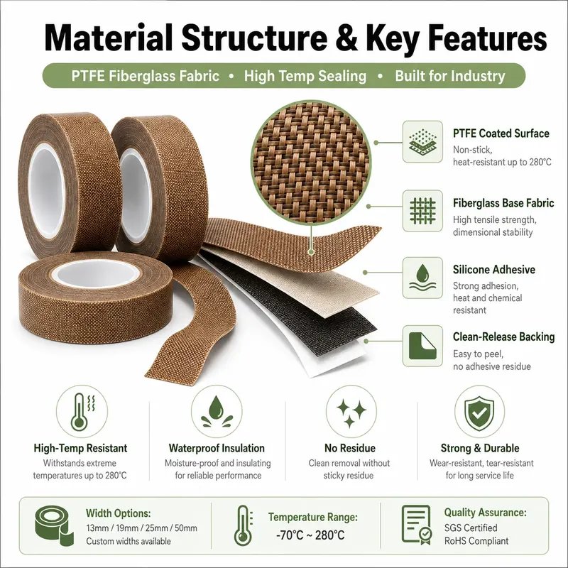 0.18mm PTFE Coated Fiberglass Tape view