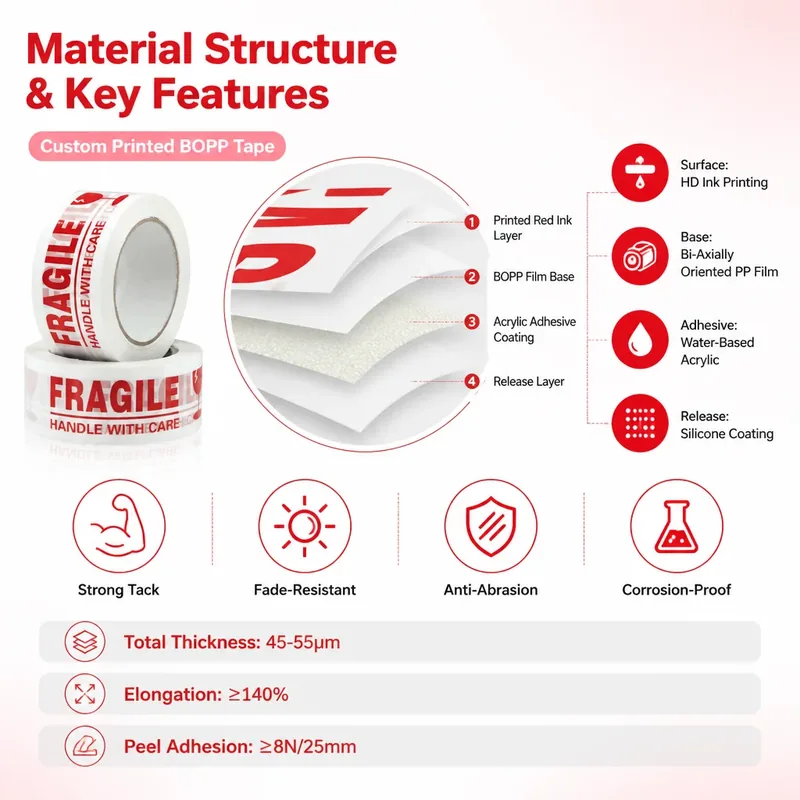Custom Printed Logo BOPP Waterproof Packing Tape view