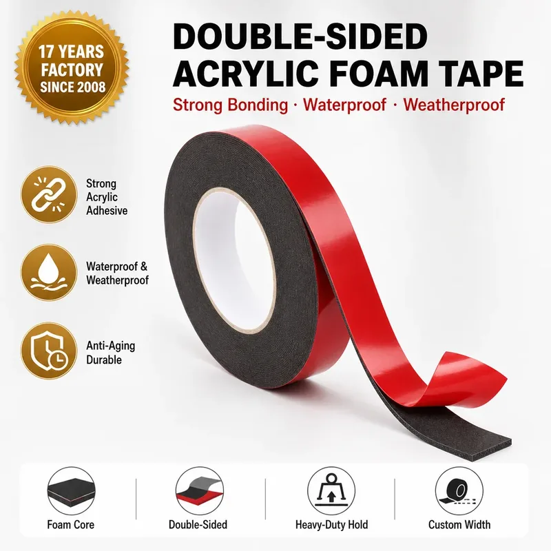 Double Sided PE PVC Acrylic Adhesive Tape with Waterproof Feature for Bag Sealing and Custom Logo Printing