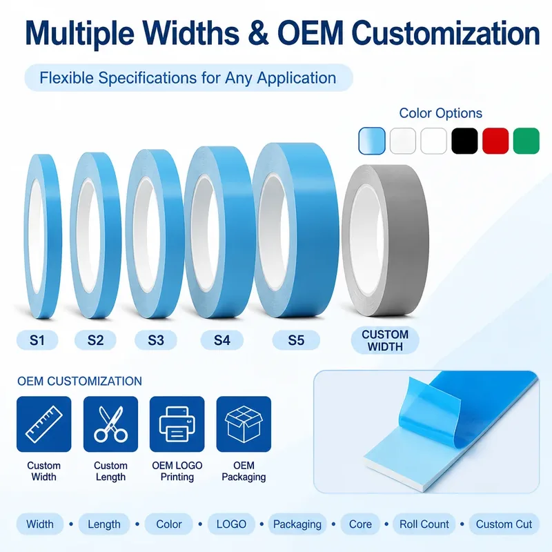 Fiberglass Cloth PET Film Blue Double Sided Thermal Tape view