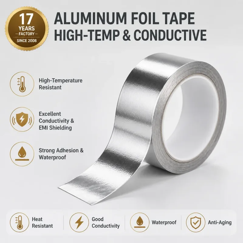Heat-Resistant Aluminum Foil Tape Acrylic Adhesive Masking Tape for HVAC Air Conditioning Duct Sealing