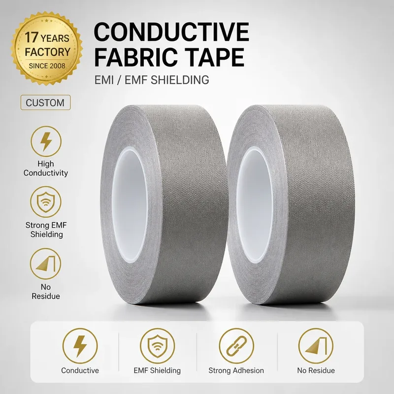Self-Adhesive Conductive Fabric Cloth LCD Laptop Cable Tape Heat Resistant EMI Shielding for Electromagnetic Masking