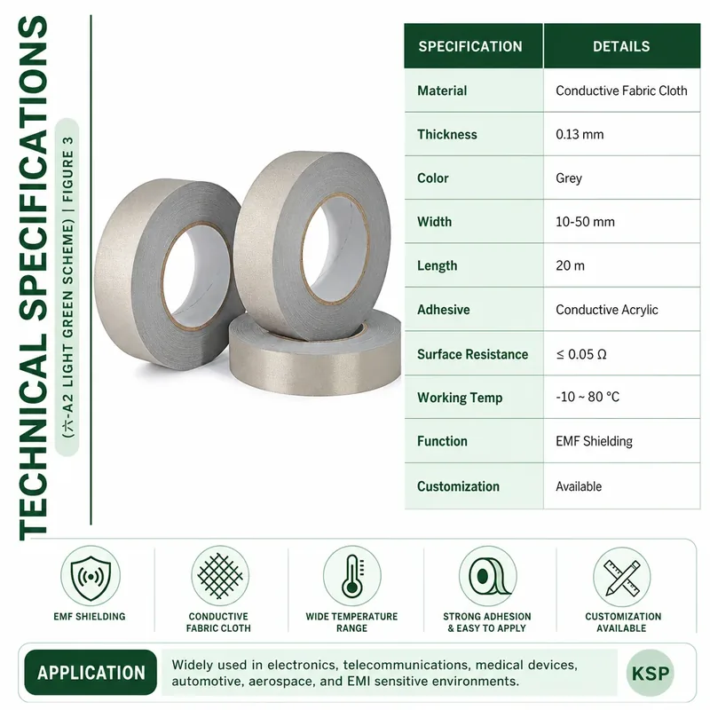 Conductive Fabric Cloth LCD Laptop Cable Tape view