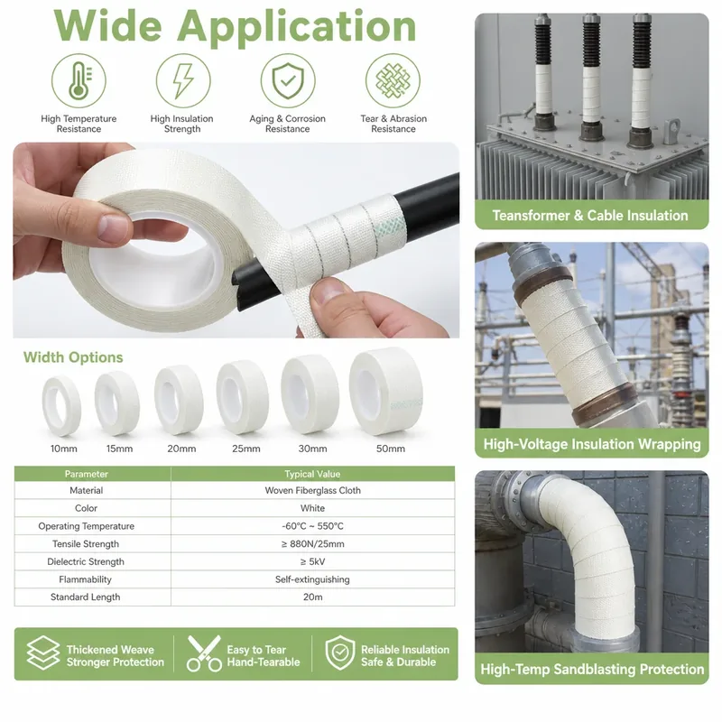 White Fiberglass Cloth Tape view